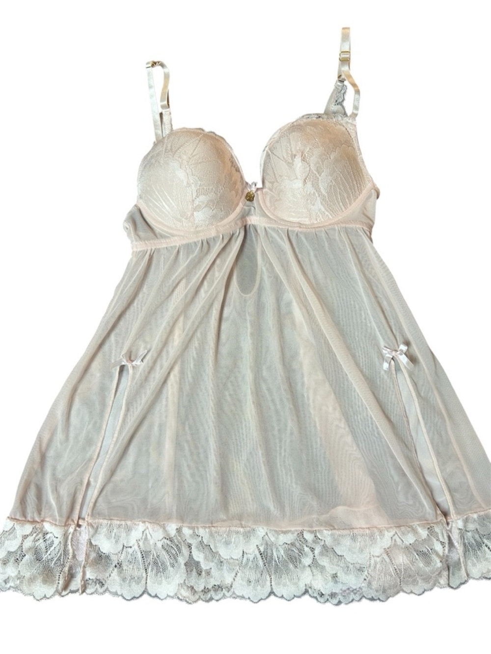 2000s Coquette Sheer Lace Babydoll Slip